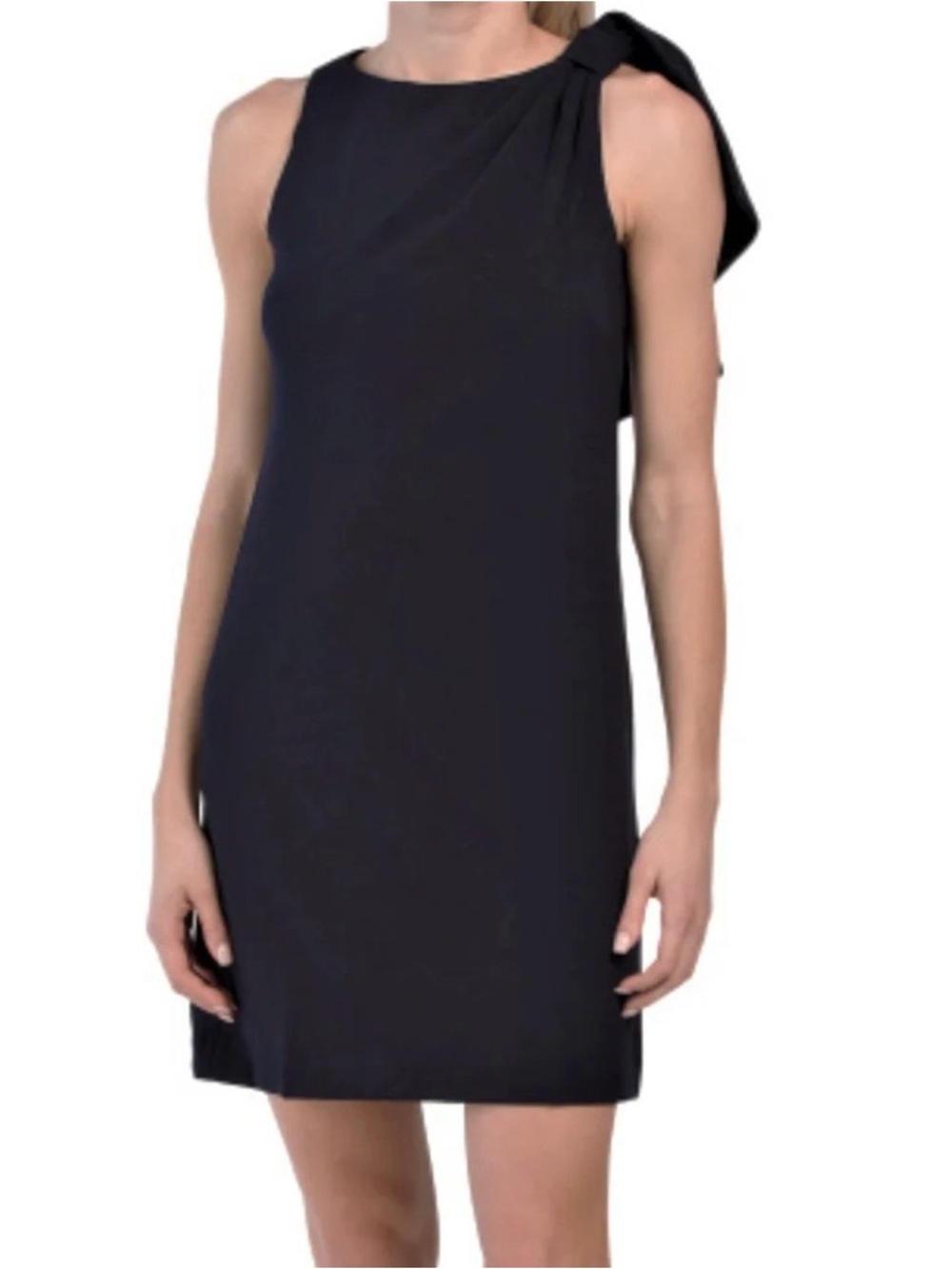 Vince Camuto Navy One-Shoulder Shift Dress